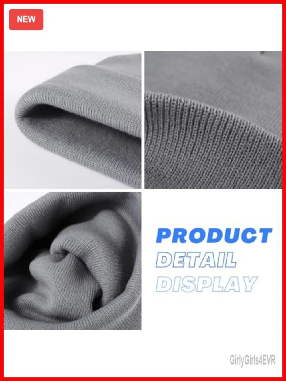 Warm Winter Beanie Windproof Thick Knitted Cuffed Unisex Skull Cap